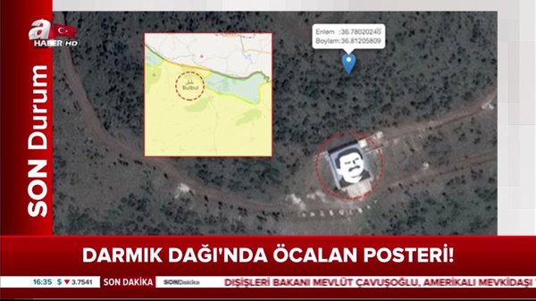 ABD'nin iddialarını çürüten görüntü: Darmık Dağı'nda PKK Elebaşı'nın posteri!