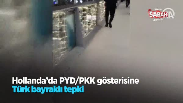 Gurbetçi vatandaştan PYD/PKK gösterisine Türk bayraklı tepki!