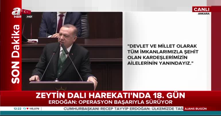 Cumhurbaşkanı Erdoğan 10 yaşındaki kız çocuğunun şehitlerimiz için yazdığı şiiri okudu!