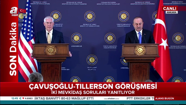 Dışişleri Bakanı Mevlüt Çavuşoğlu ile ABD Dışişleri Bakanı Rex Tillerson gazetecilerin sorularını cevapladı