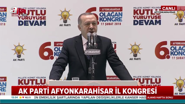 Cumhurbaşkanı Tayyip Erdoğan, Afyonkarahisar'da AK Parti İl Olağan Kongresi'nde konuştu