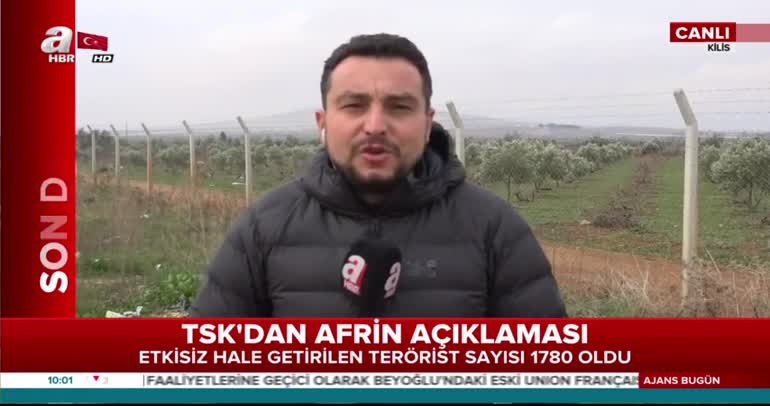 Afrin'de öldürülen terörist sayısı 1780 oldu!