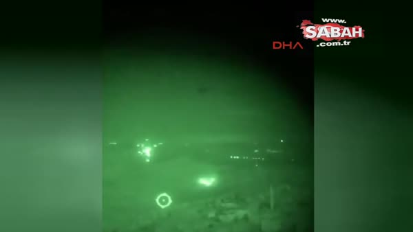 Hatay Cinderes bölgesindeki YPG hedefleri gece boyunca helikopterlerle böyle vuruldu