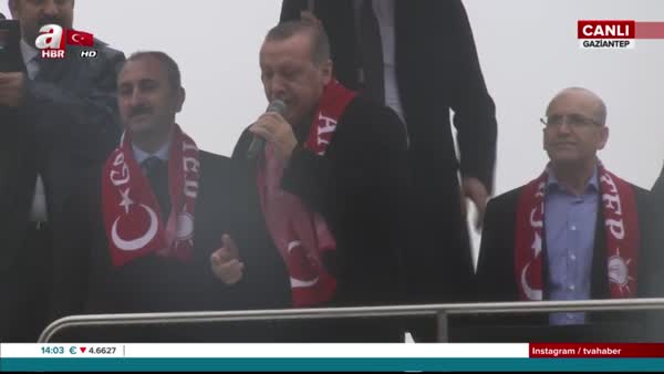 Cumhurbaşkanı Erdoğan Gaziantep'te vatandaşlara seslendi