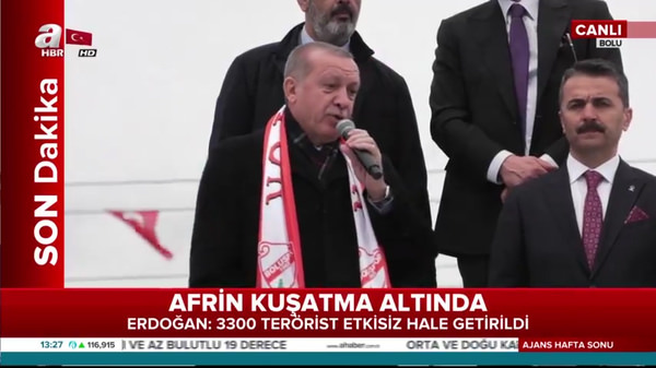 Cumhurbaşkanı Erdoğan, Bolu 6. İl Olağan Kongresi öncesi vatandaşlara hitap etti