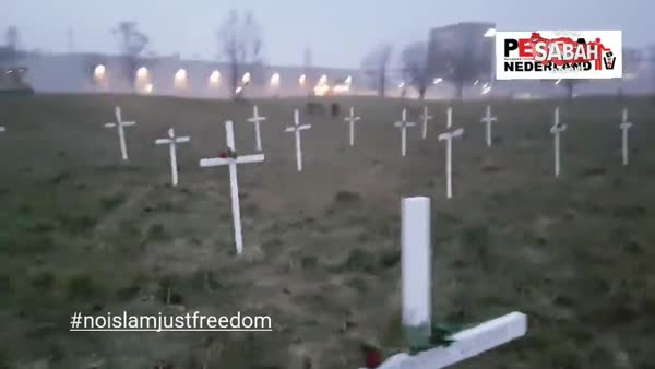 Hollanda'da ırkçılar cami yapılacak alana 23 adet haç dikti!