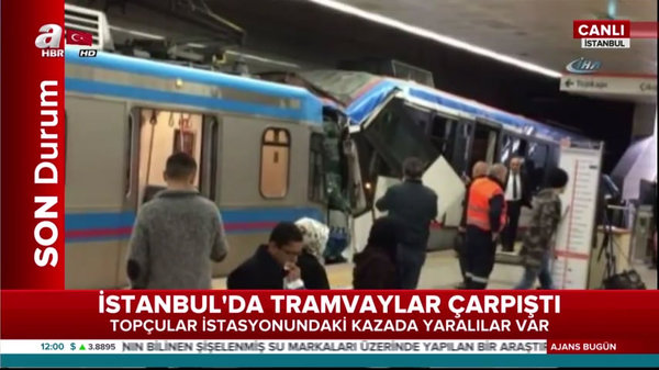 Son dakika haberi... İstanbul'da Topçular Durağı'nda tramvaylar çarpıştı: Yaralılar var! İşte olay yerinden ilk görüntüler