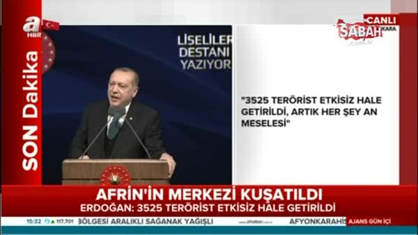 Cumhurbaşkanı Erdoğan'dan AP'ye Afrin mesajı!