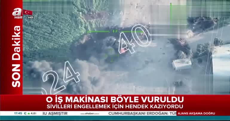 O iş makinası böyle vuruldu