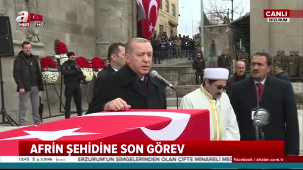 Cumhurbaşkanı Erdoğan Erzurum'da şehit Muhammed Kır'ın cenaze törenine katıldı