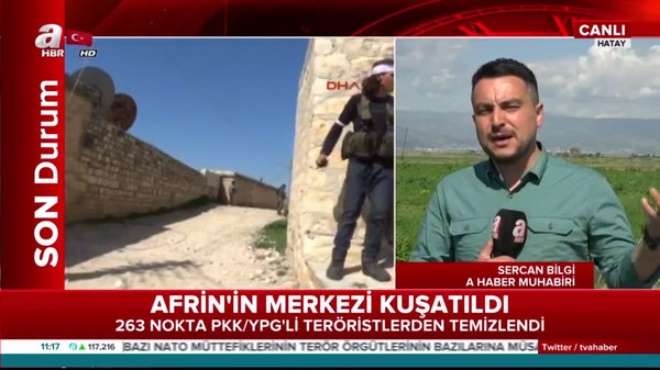 Afrin'den son gelişmeleri A Haber muhabiri canlı yayında aktardı!