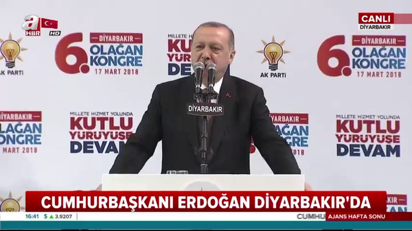 Cumhurbaşkanı Erdoğan, AK Parti Diyarbakır 6. Olağan İl Kongresinde konuştu