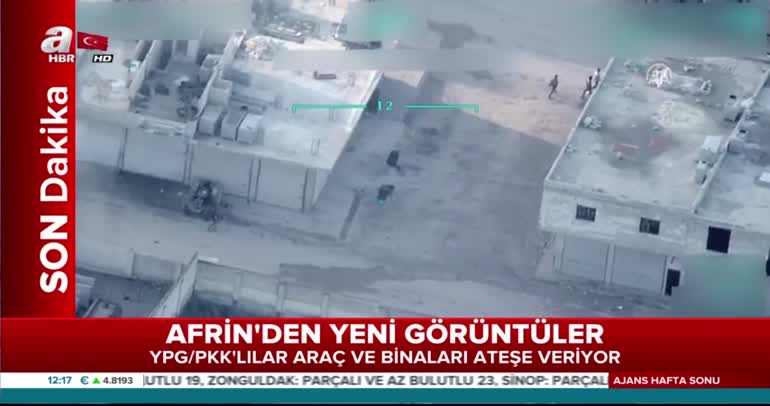 Son dakika haberi.. Afrin'de panik halindeki teröristler böyle görüntülendi!