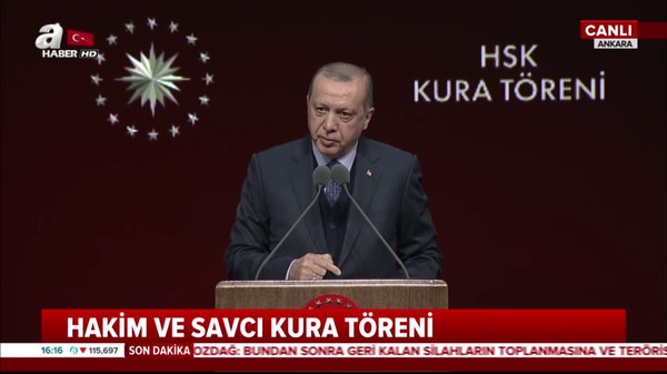 Cumhurbaşkanı Erdoğan, Hakim ve Cumhuriyet Savcıları Kura Töreni'nde konuştu