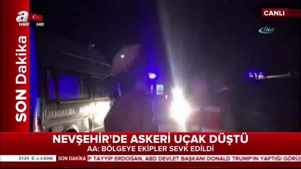 Son dakika: Nevşehir'de askeri uçak düştü