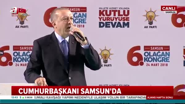 Cumhurbaşkanı Erdoğan, Partisinin Samsun il kongresinde konuştu
