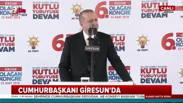 Cumhurbaşkanı Erdoğan, AK Parti Giresun İl Kongresi’nde konuştu