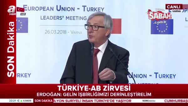 Zirvede samimi anlar: Erdoğan Juncker'ın sözlerine esprili bir ekleme yaptı, salon yıkıldı