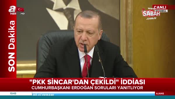 Cumhurbaşkanı Erdoğan'dan Sincar açıklaması!