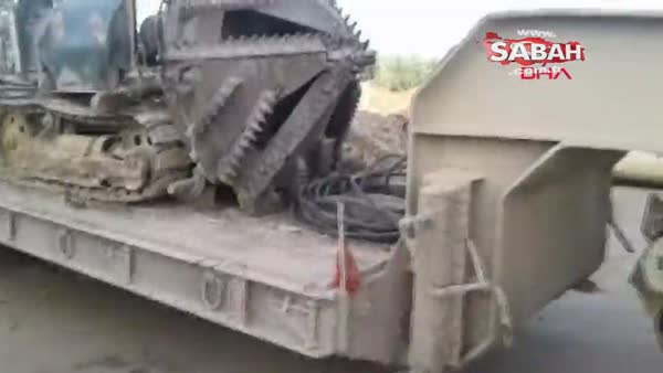 Afrin'de teröristlerin tünel açmak için kullandığı dev iş makinası görenleri hayrete düşürdü