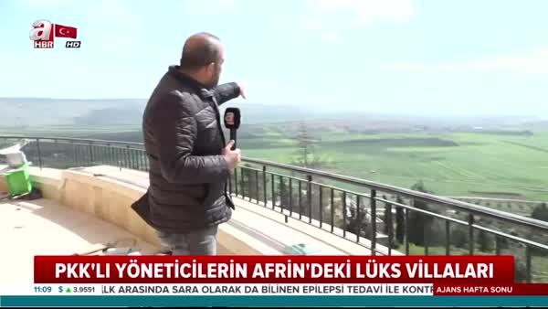 PKK'lı yöneticilerin Afrin'de yaşadığı villalar böyle görüntülendi