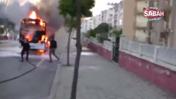 Aydın'da otobüs cayır cayır yandı! İşte o anlar