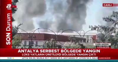 Antalya Serbest Bölgede lüks yatların üretildiği bölgede yangın çıktı