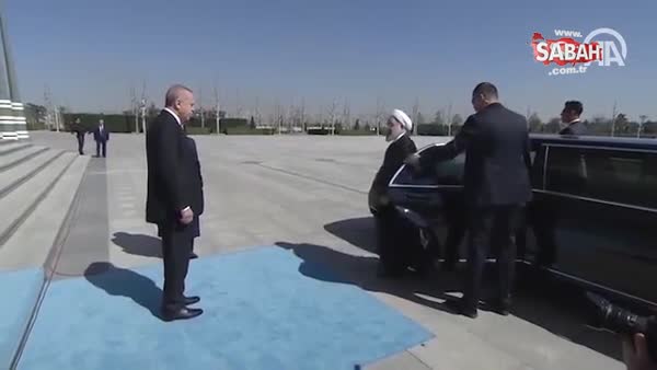 Cumhurbaşkanı Erdoğan, İran Cumhurbaşkanı Ruhani'yi törenle karşıladı