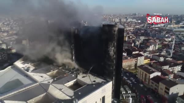 Havadan görüntüler: İstanbul'daki hastane yangını kontrol altına alındı