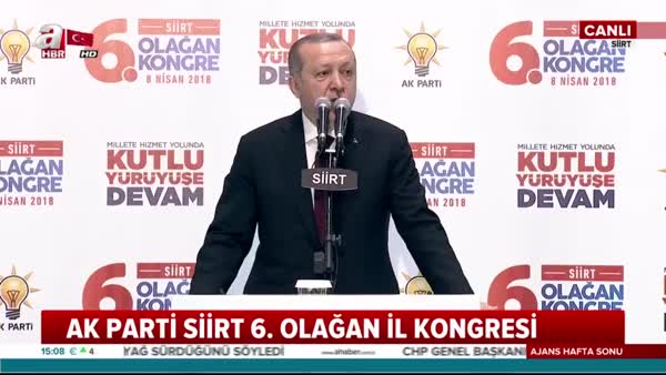 Cumhurbaşkanı Erdoğan, Siirt 6. Olağan İl Kongresi'nde önemli açıklamalarda bulundu