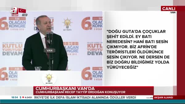 Cumhurbaşkanı Erdoğan'dan Van 6. Olağan İl Kongresinde önemli açıklamalar
