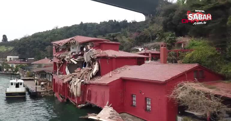 İstanbul Boğazı'nda geminin çarptığı yalı böyle görüntülendi! İşte dev geminin çarptığı Hekimbaşı Salih Efendi Yalısı'nın son hali...