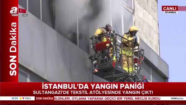Sultangazi'de tekstil atölyesinde yangın çıktı