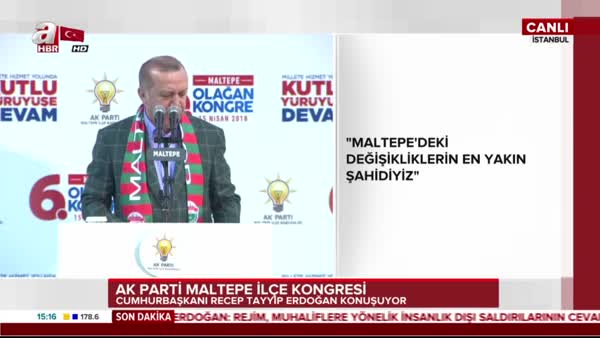 Cumhurbaşkanı Erdoğan Maltepe'de konuştu