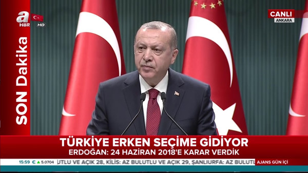 Cumhurbaşkanı Erdoğan 'Erken seçim' tarihini açıkladı!