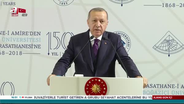 Cumhurbaşkanı Erdoğan, Kandilli Rasathanesi ve Deprem Araştırma Enstitüsü 150. Yıl Programı'nda konuştu