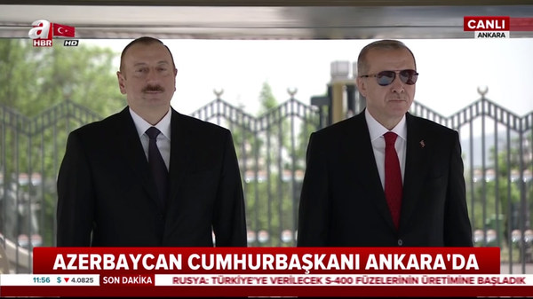Cumhurbaşkanı Erdoğan, Azerbaycan Cumhurbaşkanı Aliyev’i resmi törenle karşıladı