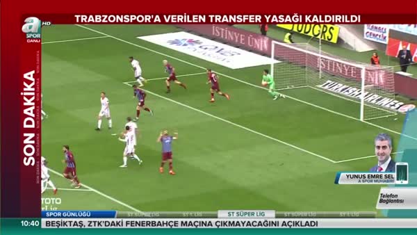 Trabzonspor'un transfer yasağı kalktı!