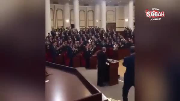 Özbekistan Meclisi Cumhurbaşkanı Erdoğan'ı dakikalarca ayakta alkışladı