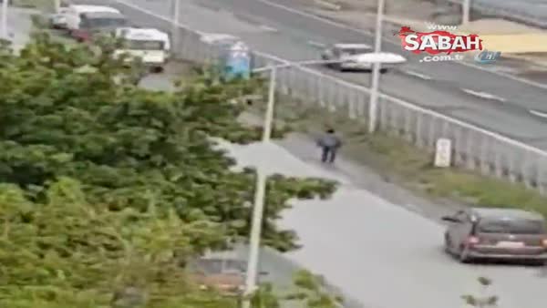 Hastaneden kaçan mahkum ile jandarmanın kovalamacası kamerada