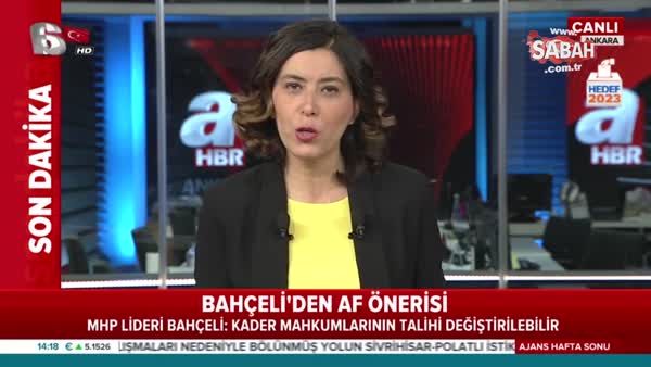 MHP lideri Devlet Bahçeli'den af önerisi