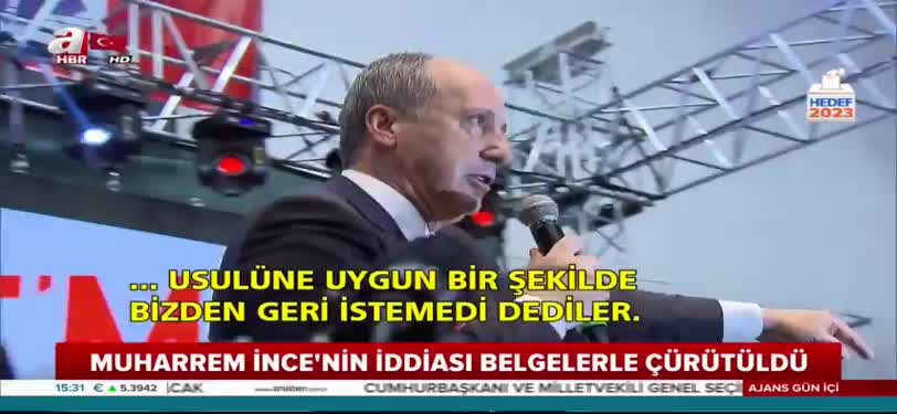 Muharrem İnce'nin iddiası belgelerle çürütüldü