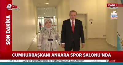Cumhurbaşkanı Erdoğan AK Parti Seçim Beyannamesi ve Milletvekili Aday Tanıtım Toplantısı’nın yapılacağı salona böyle girdi
