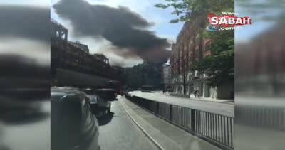 Londra’da dehşete düşüren 12 katlı otel yangını kamerada