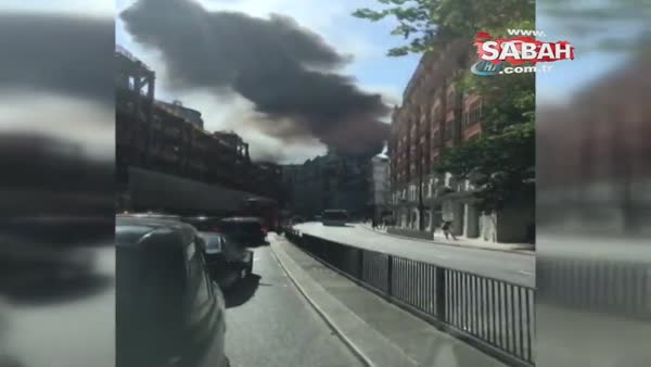 Londra’da dehşete düşüren 12 katlı otel yangını kamerada