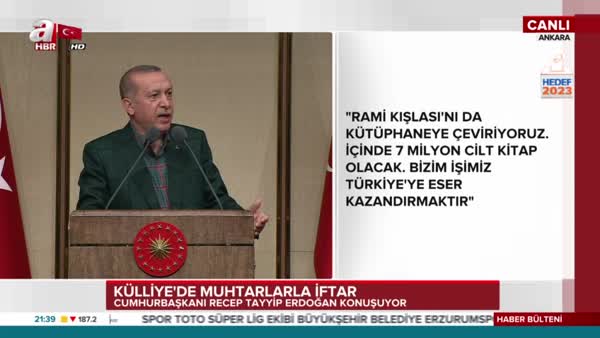 Cumhurbaşkanı Erdoğan Külliye'de muhtarlarla buluştu