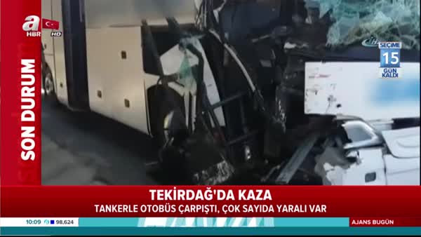 Tekirdağ'da feci kaza! Yolcu otobüsü ile tanker çarpıştı: Çok sayıda yaralı var