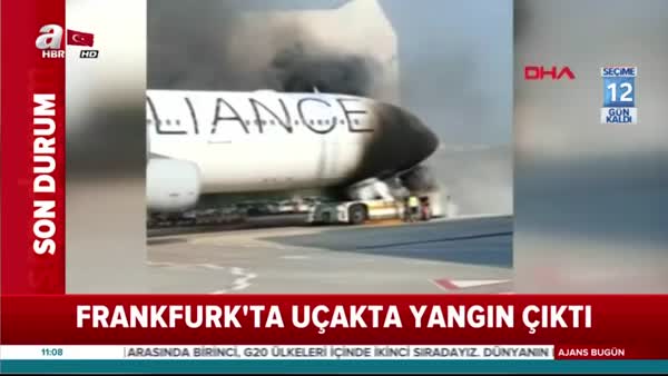 Frankfurt Havalimanı'nda bir uçakta yangın çıktı