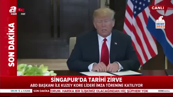 Son dakika haberi: Singapur 'da ABD Başkanı Donald Trump ile Kuzey Kore lideri Kim Jong-un'dan tarihi açıklama!
