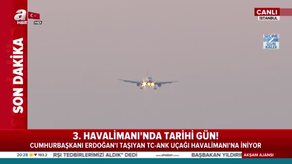Cumhurbaşkanı Erdoğan'ın uçağı İstanbul Yeni Havalimanı'na indi